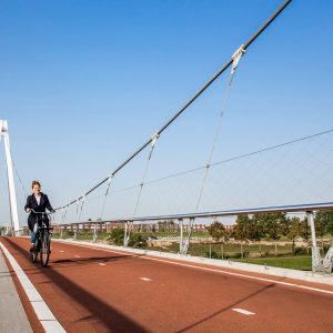 Fietser op de Dafne Schippersbrug