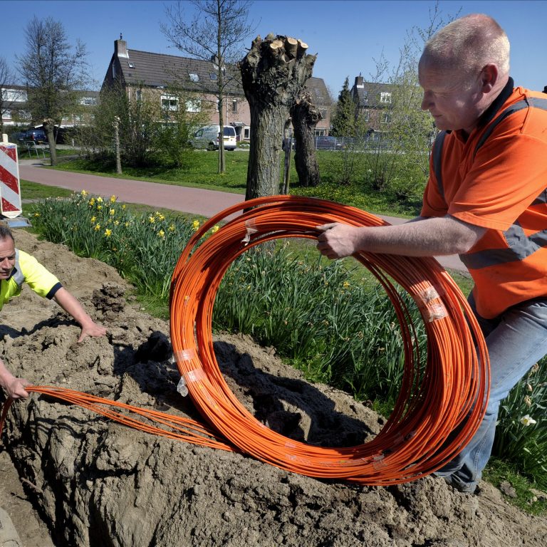 Aanleg van glasvezel in Houten
