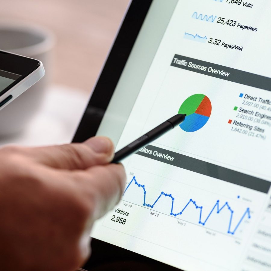 Grafieken op een beeldscherm